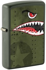 Green Matte Shark Teeth Zippo Windproof Mechanical Lighter Made in USA