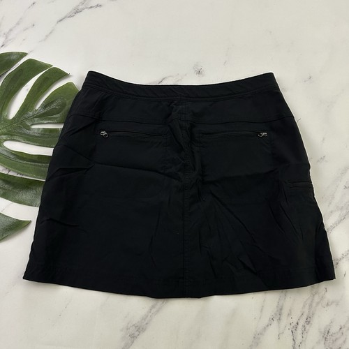 LL Bean Womens Comfort Trail Skort Size 6 Black Nylon Pockets Shorts Skirt - Picture 8 of 11