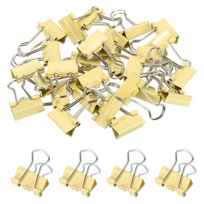 0.75'' Binder Clips, 30 Pcs Paper Clamps with Silver Wire Handles, Yellow