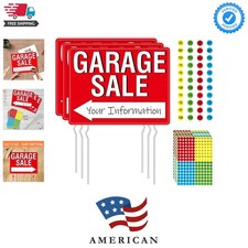 Garage Sale Sign, 3PCS Double Sided Yard Sale Signs with 6 Metal Stakes 960...