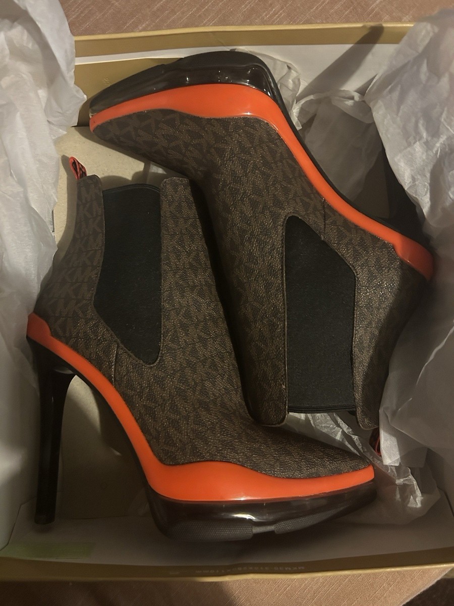 Michael Kors Keke Bootie Extreme MK Signature Lux Logo Ankle Boots