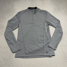 Nike Pro Hyperwarm Sweatshirt Men Large Gray Dri Fit 1/4 Zip Pullover Training