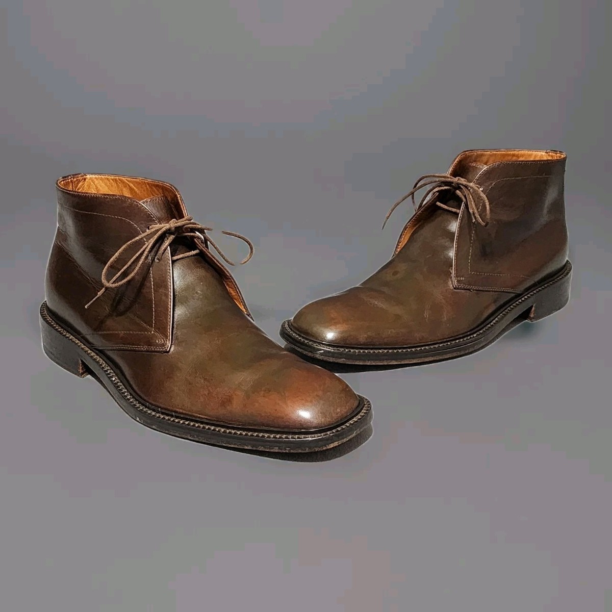 Coach Brown and Black Chukka Boots Coach Leather “Thomas” Brown Chukka Boots Mens Size 10.5 D  main image 2