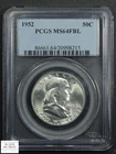 1952 Full Bell Lines Franklin Half Dollar 50C Omaha Bank Hoard PCGS MS 64 FBL