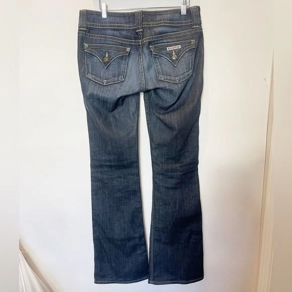 Pantalones de mezclilla Hudson para mujer Signature Bootcut lavado oscuro doble botón delantero talla 2 Foto 4 de 4