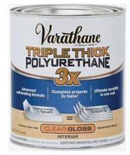 Varathane Semi-Gloss Triple Thick Interior Polyurethane, 1 Qt. New