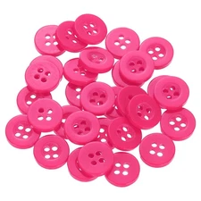30pcs 18L Sewing Buttons 15/32" Resin Round Flat 4-Hole Craft Buttons, Rose