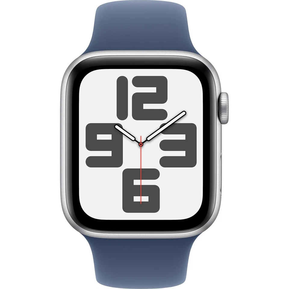 Apple Watch SE GPS 44mm con cassa in Alluminio argento e Denim Sport Band - M/L - Immagine 2 di 4