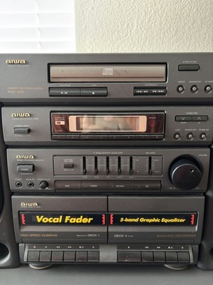 Aiwa NSX-220 Bookshelf Stereo System CD Cassette Radio w/ Speakers-:Parts Only 