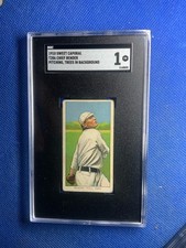 1910 t206 Sweet Caporal Chief Bender Pitching, Trees in Background SGC 1