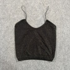 Intimately Free People Black Lurex Sparkle Brami Tank Top Women's Size M/L
