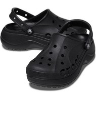 NEW CROCS BAYA PLATFORM CLOG BLACK UNISEX size W 10