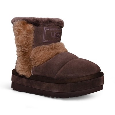 UGG CLASSIC CHILLAPEAK BURNT CEDAR LEATHER SHEEPSKIN WOMEN'S BOOTS
