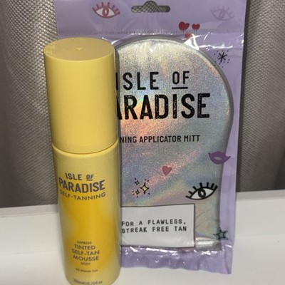 Isle of Paradise Express Self Tanning Mousse 6.76 oz   Fast 30 Min Tan W Mitt