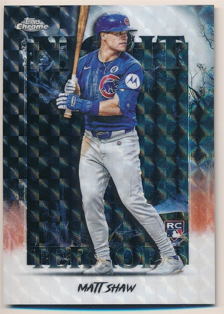 MATT SHAW 2025 TOPPS CHROME UPDATE #20 RC ROOKIE NIGHT TERRORS CUBS RARE MINT SP