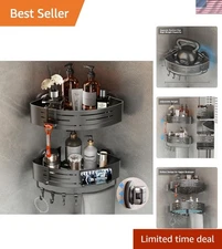 Suction Cup Corner Shower Caddy 2 Pack Shower Shelves No Drilling Bathroom Or...