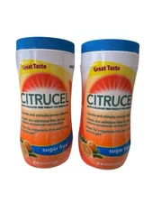Citrucel Methylcellulose Fiber Therapy Powder Sugar Free Orange 16.9oz New 2 pk