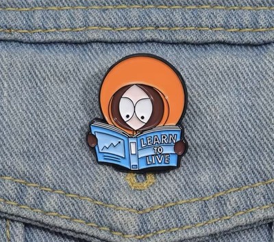 Learn To Live Boy Style 1pc Rubber Back Reading Learn To Live Pin FREE SHIPPING