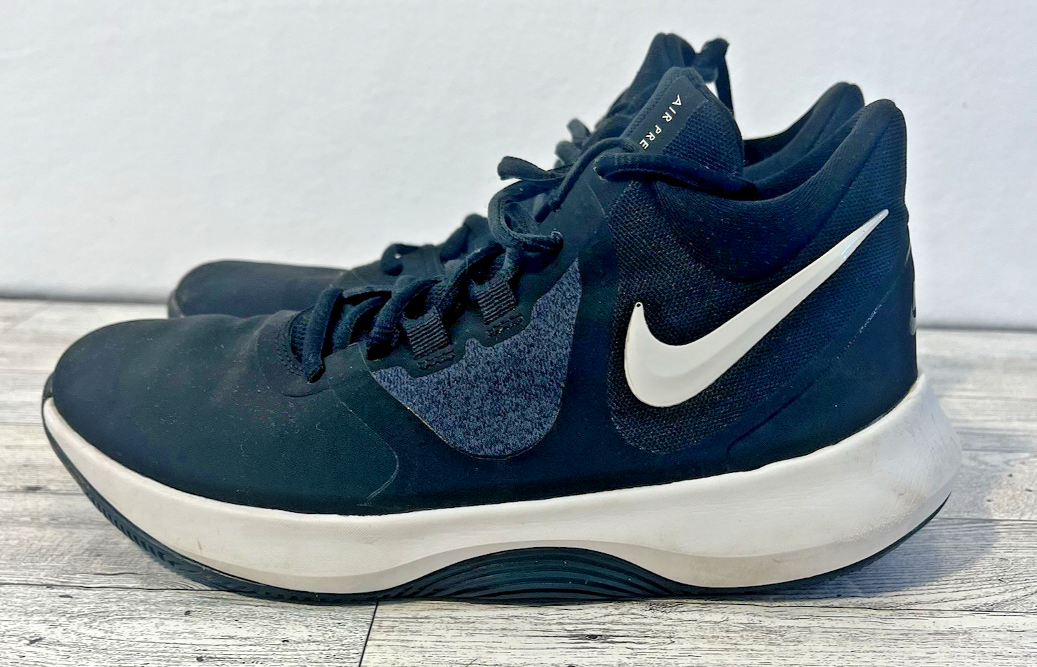 SAOLA Nike Air Precision 2 Sneakers Basket Ragazzo Taglia 5.5 Nero Bianco AQ3521 001