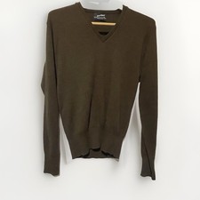 Vintage Puritan Men's Size Medium Brown Acrylic V-Neck Sweater Made In USA