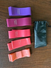 5-Piece Resistance Loop Exercise Bands Set with Carry Bag   X-Light to X-Heavy