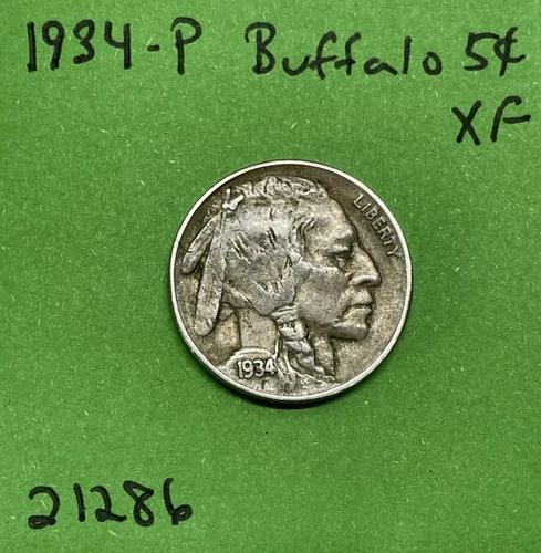 1934-P Buffalo 🦬 Indian Head Nickel 5c XF Extra Fine