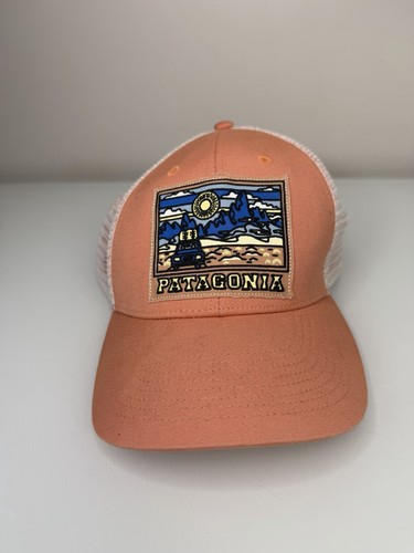 Patagonia Mesh Back Trucker Hat Cap SnapBack Summit Road Peach Off-Road