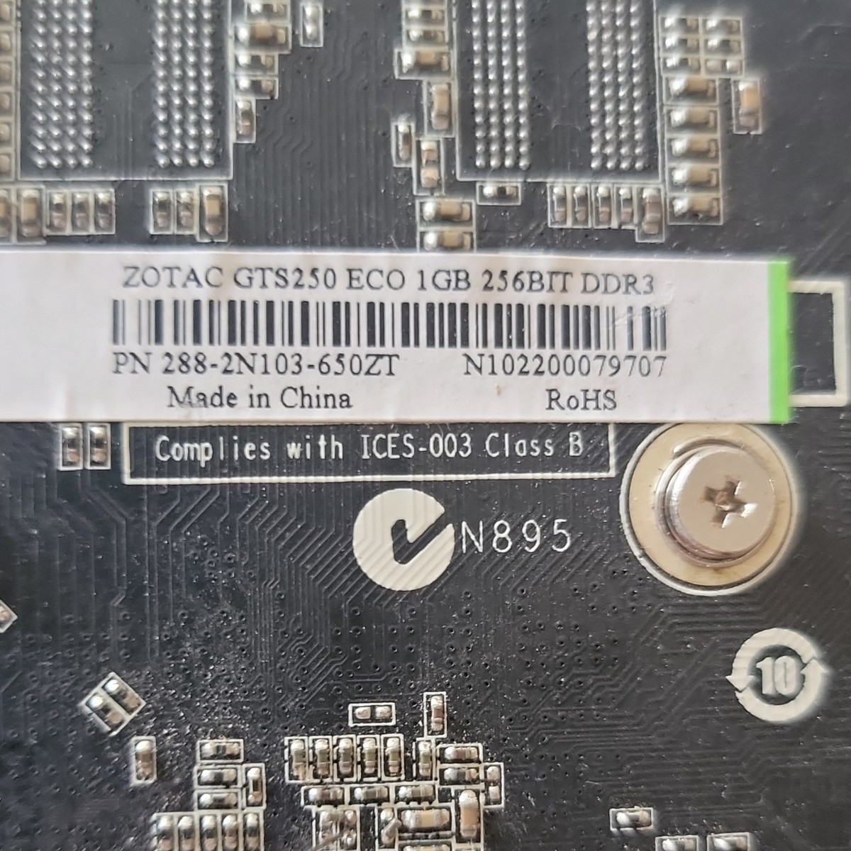 ZOTAC NVIDIA GeForce GTS 250 1GB DDR3 Graphics Card VGA HDMI DVI