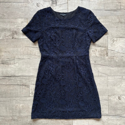 Madewell Broadway & Broome Navy Lace Serenade Dress A Line Blue Retro Dress  4 | eBay