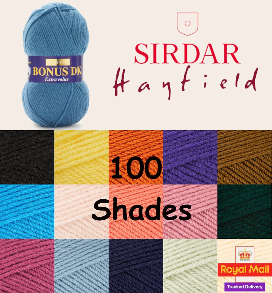 Sirdar Hayfield Bonus DK 100g DK Double Knit Knitting Crochet Yarn Acrylic