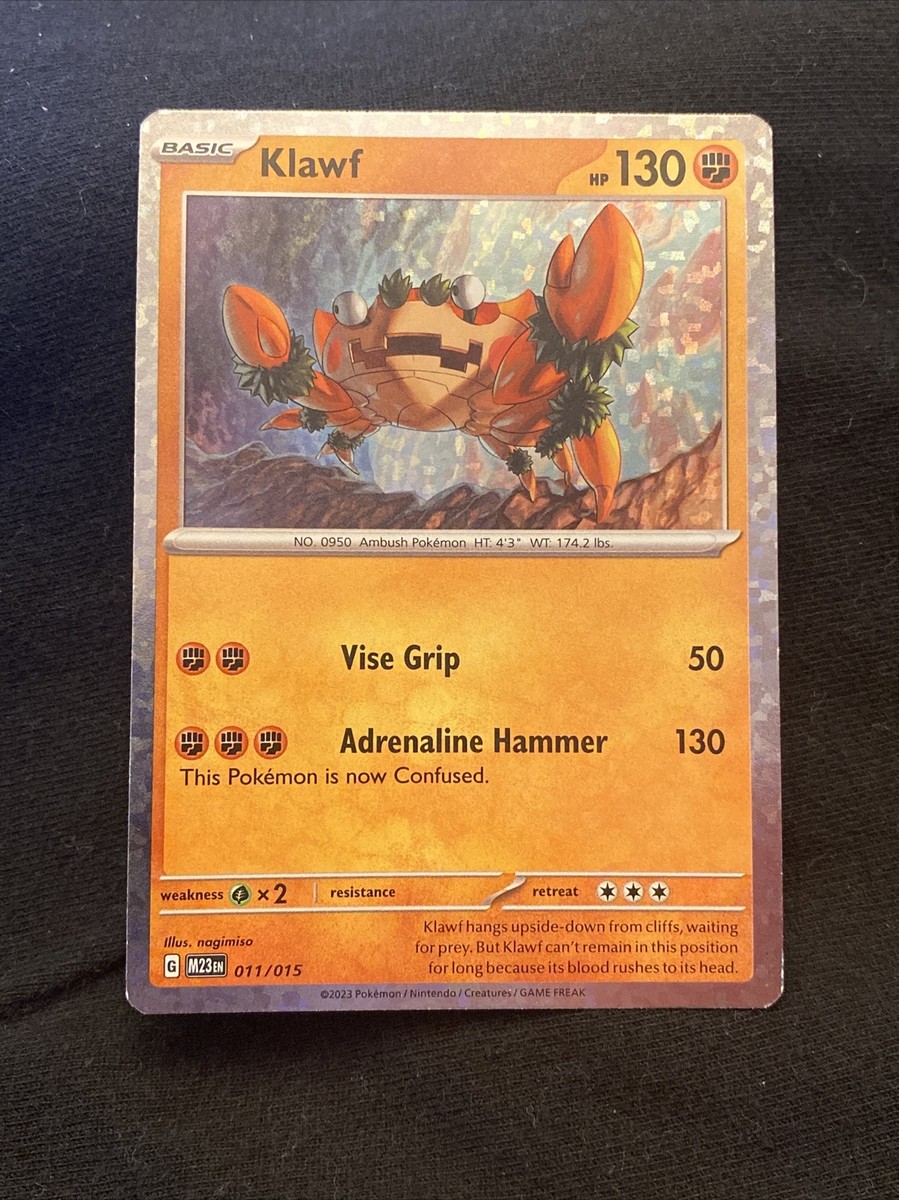 klawf pokemon card mcdonalds Klawf Holo 011/015 M23en 2023 McDonalds Happy Kids Meal Toy NM Pokemon Card