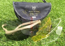 UK British Army Surplus Tan Frame Revision Sawfly Max Ballistic Safety Glasses