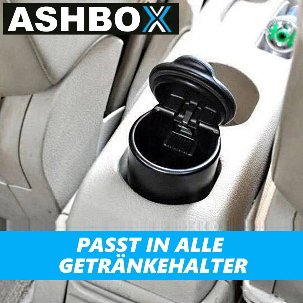 MAVURA Aschenbecher ASHBOX Auto LED Aschenbecher mit Deckel LED-Licht für  Getränkehalter, Universal Selbstlöschend Sturmaschenbecher Windaschenbecher  [2er Set]