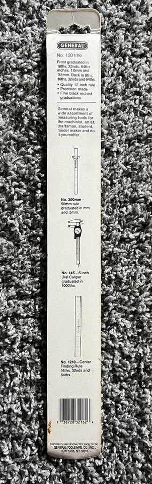 General Tools 1201ME 12" Stainless Steel Precision Flex Ruler NOS - Image 2 of 2