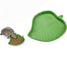   Leafy Reptile Food Plate for Turtle Corn Snake Crawling Pets Drinking andEating