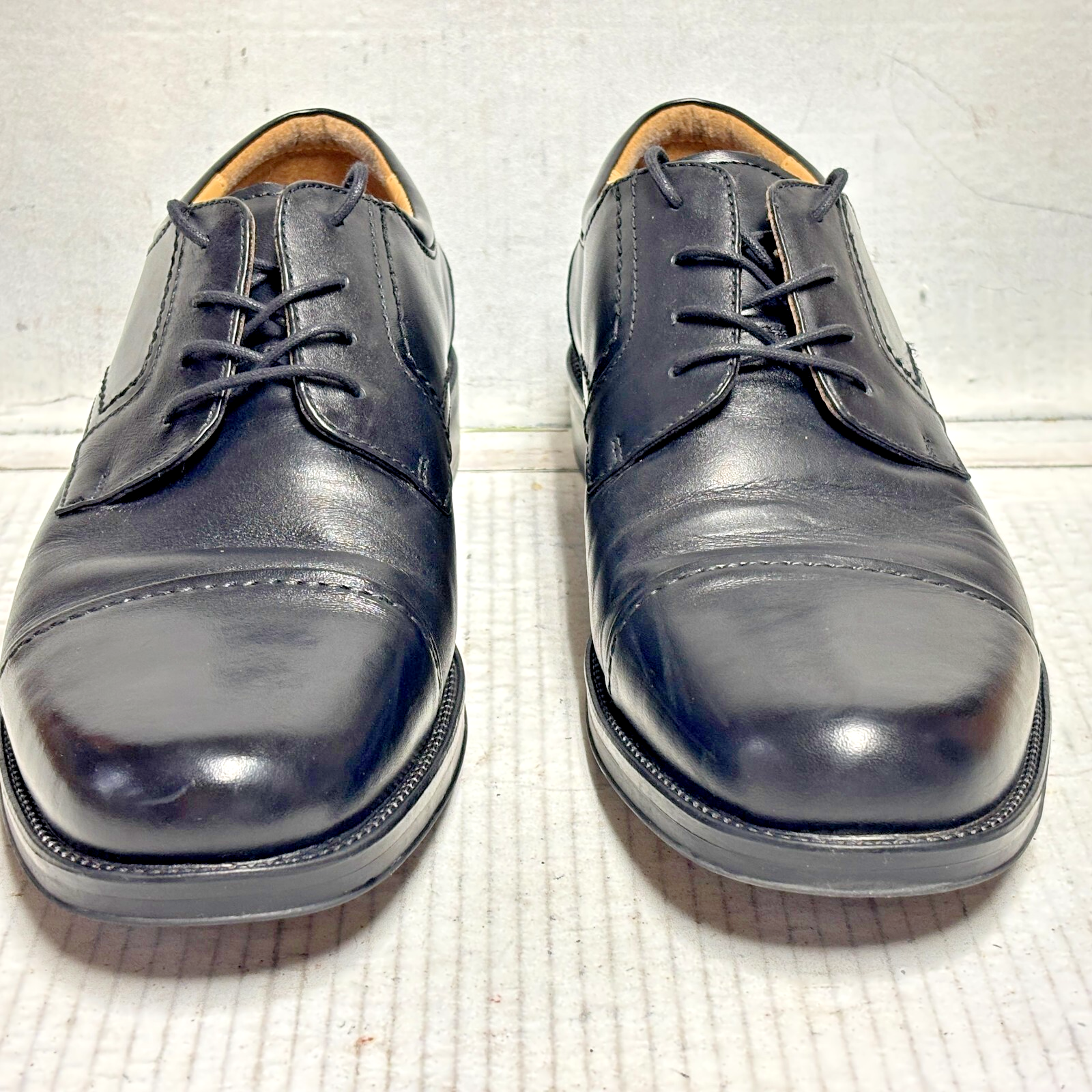 SAOLA Scarpe eleganti Oxford Chaps 12M nere Belmont punta a cappuccio pelle gomma 96 26844