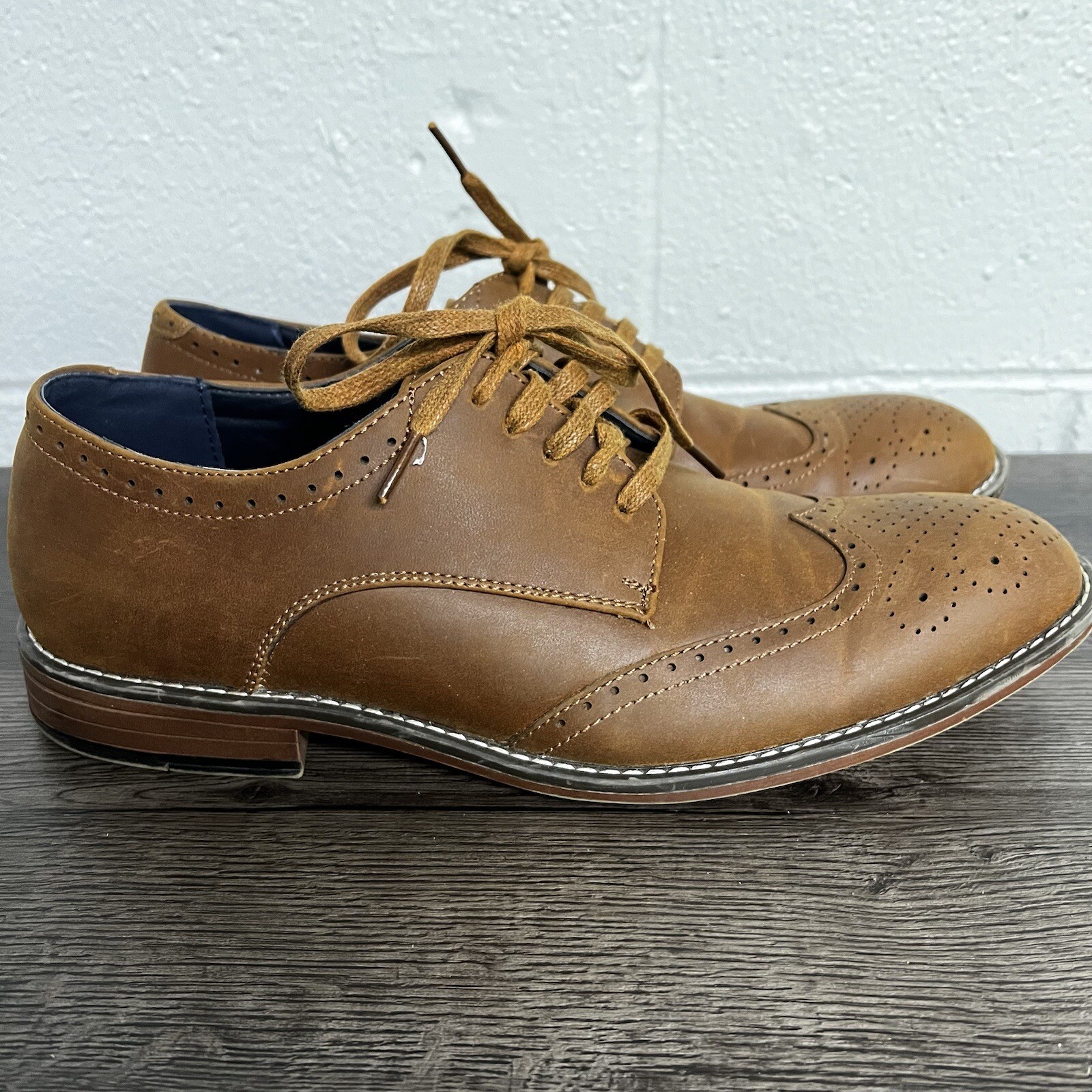 SAOLA Scarpe eleganti marroni Joseph Abboud Evan taglia 10 5 Wingtip stringate