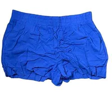 APT.9 Mid-Rise Solid Blue Pull On Casual Shorts Flat Front Women Large NWT