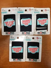 5 Packs of 12: Scunci Hair Bands, Super Soft, Flat Design, Black (7487) R7P7a