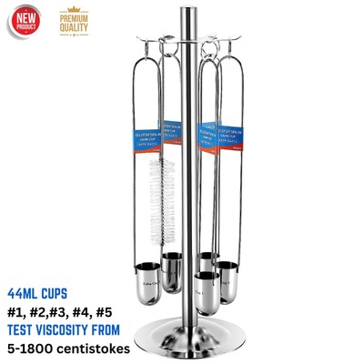 Zahn Cup Viscosity Cup Kit #1 to #5 Dip 44ml Stainless Steel Viscometer Flow Cup