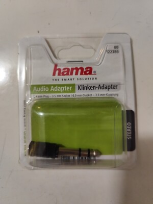 Hama Audio Klinken-Adapter Jack 6,3mm/3,5mm M/W Stereo Schwarz