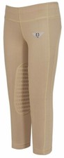 NEW TUFFRIDER KID'S VENTILATED SCHOOLING TIGHTS, TAN, KIDS SZ MEDIUM