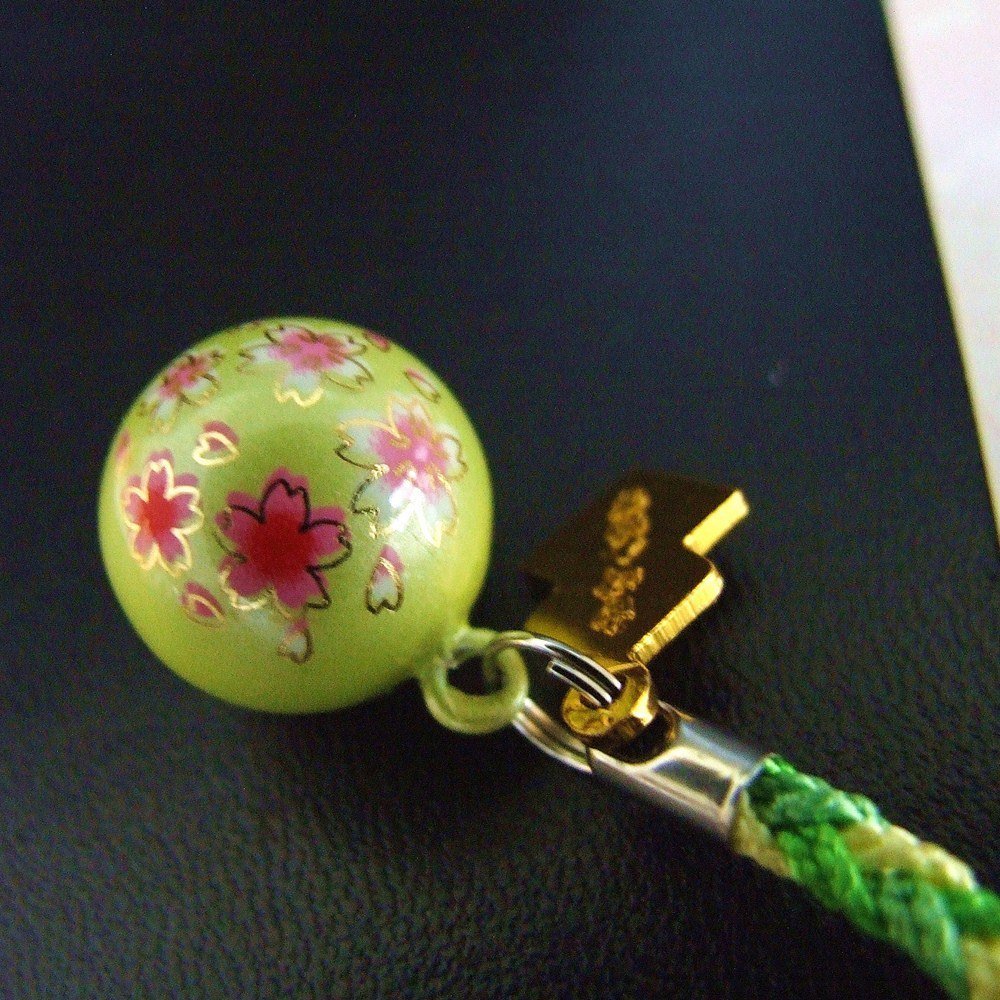 JAPANESE OMAMORI SHIRASAKI Charm Good luck SAKURA Cherry tree BELL