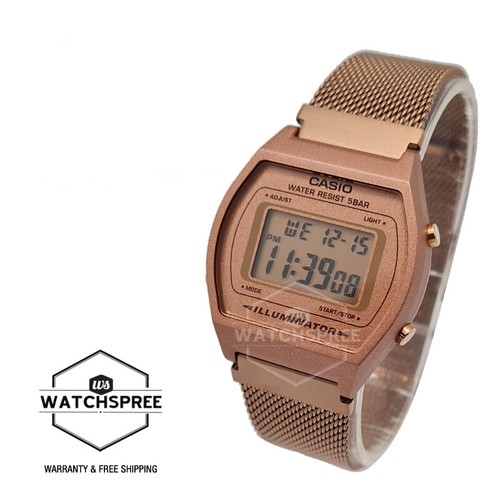 Casio Ladies' Digital Ion Plated Stainless Steel Mesh Band Watch B640WMR-5A  4549526273261 | eBay