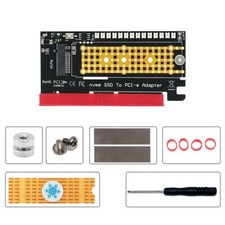 M.2 nvme SSD to PCI-E 4X/8X/16X adapter with yellow aluminum heatsink