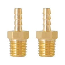 1/8'' NPT Brass Hose Barb Fittings 1/8'' NPT Male Thread to 3/8'' Barbed Air ...