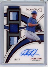2022 Immaculate Triple Memorabilia Signatures Red /49 Angel Zerpa Rookie Auto RC