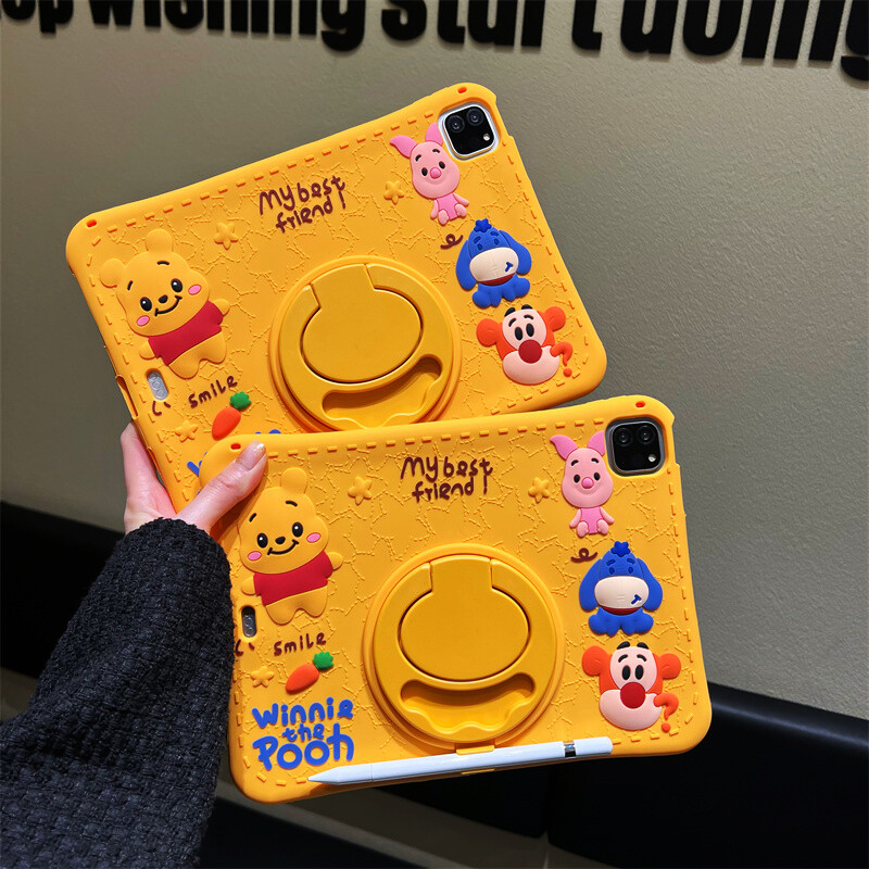 For Apple iPad 56 Winnie The Pooh Tigger Silicon 360°Rotating