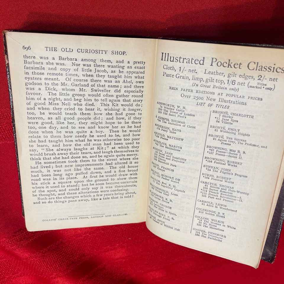 The Old Curiosity Shop Charles Dickens Collins Clear Press Book Leather Original eBay