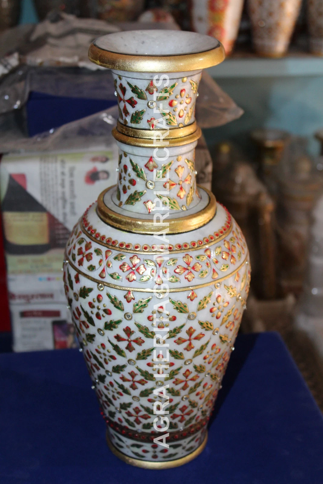 14" Buy White Marble Flower Vase Hand Painted Elegant Art Hallway Decor H5722
Opens in a new window